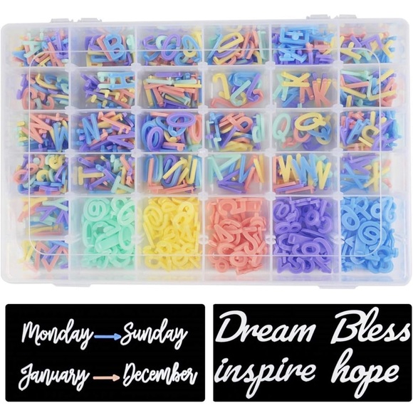 New760 Pastel Extra Letters for Changeable Felt Letter Board Letters Multi Color - Picture 6 of 10